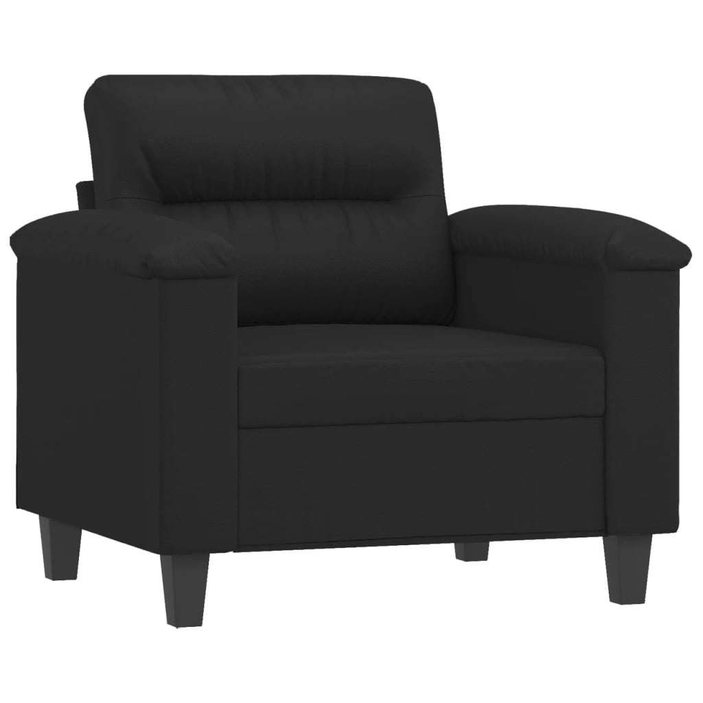 vidaXL Sofa Chair Accent Upholstered Single Sofa Chair Black Faux Leather-17