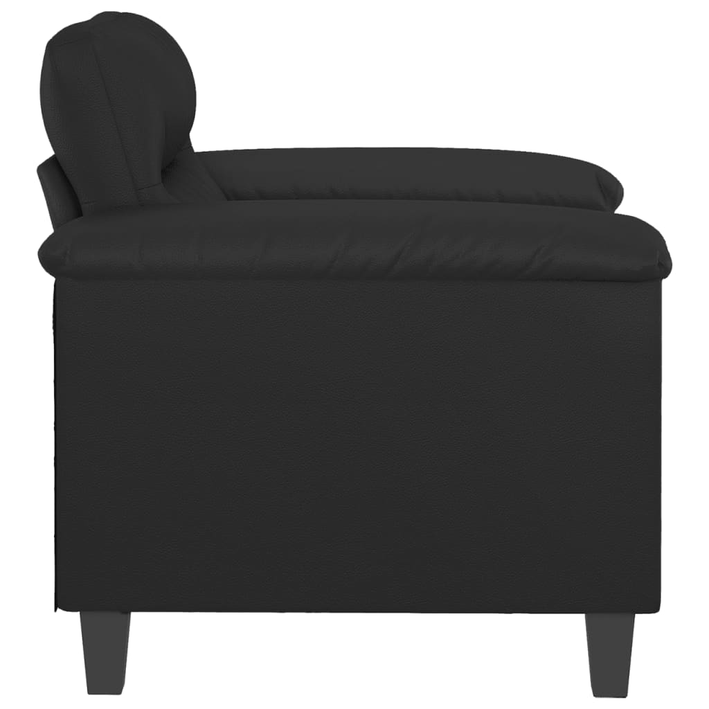 vidaXL Sofa Chair Accent Upholstered Single Sofa Chair Black Faux Leather-2
