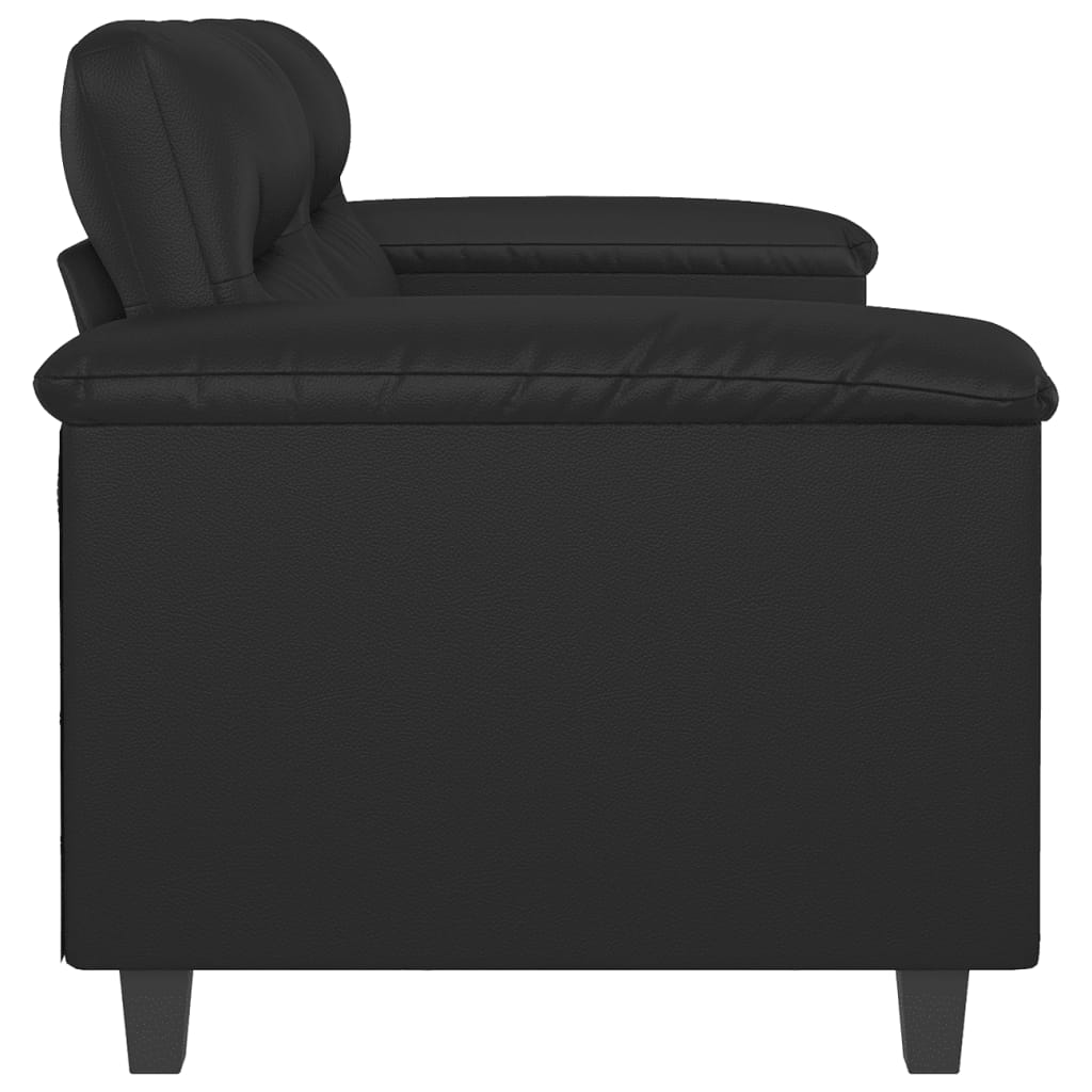 vidaXL Sofa Chair Accent Upholstered Single Sofa Chair Black Faux Leather-12