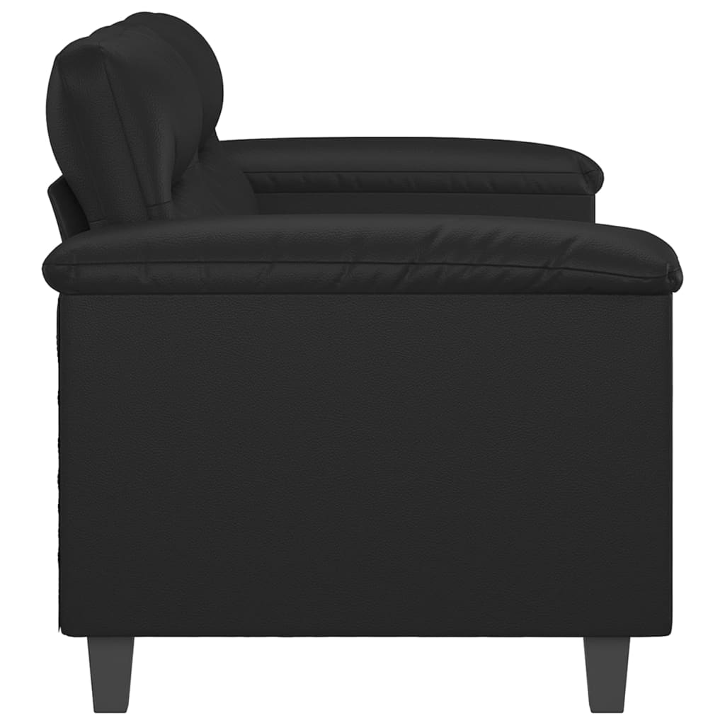 vidaXL Sofa Chair Accent Upholstered Single Sofa Chair Black Faux Leather-7
