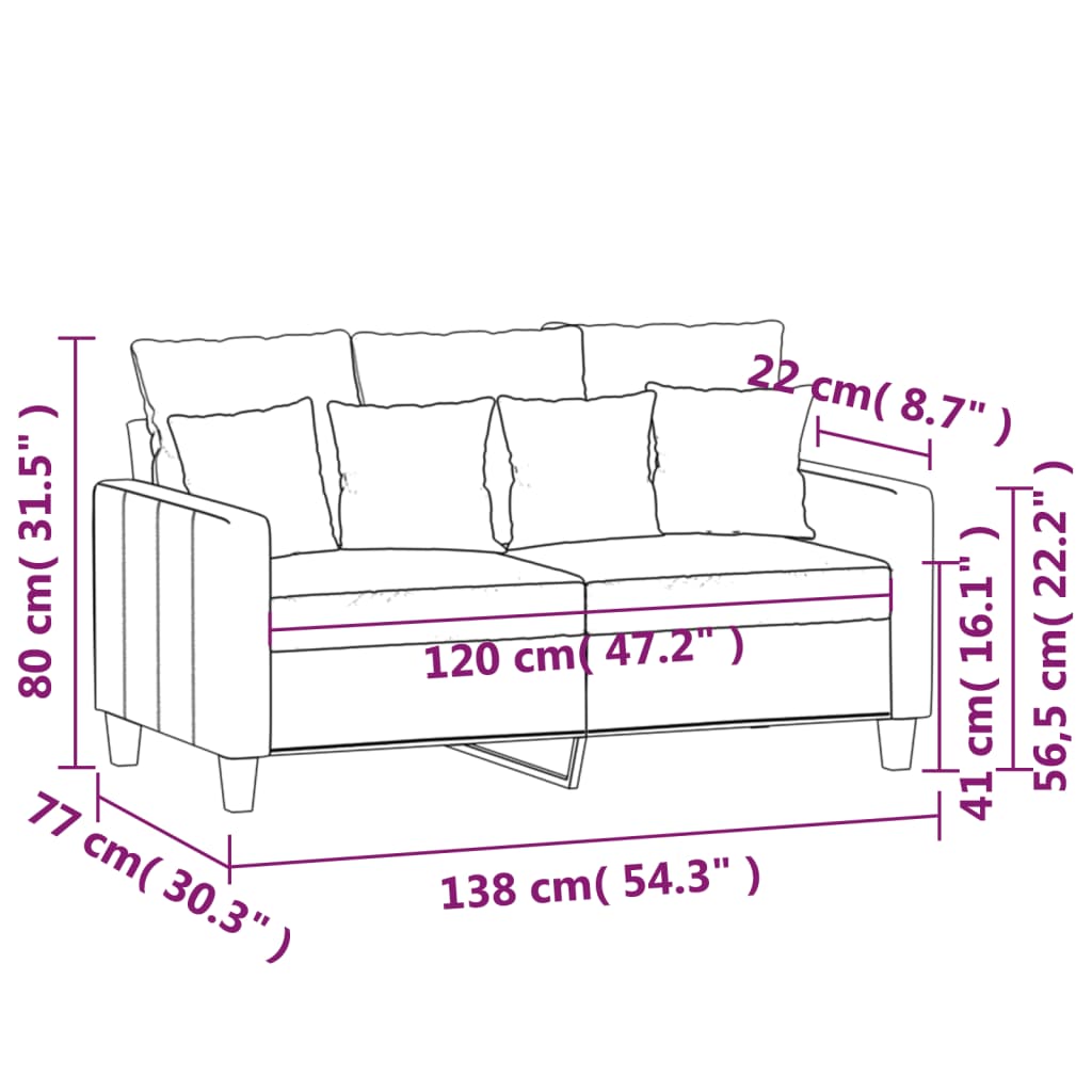 vidaXL Sofa Chair Upholstered Single Sofa Armchair for Living Room Fabric-36