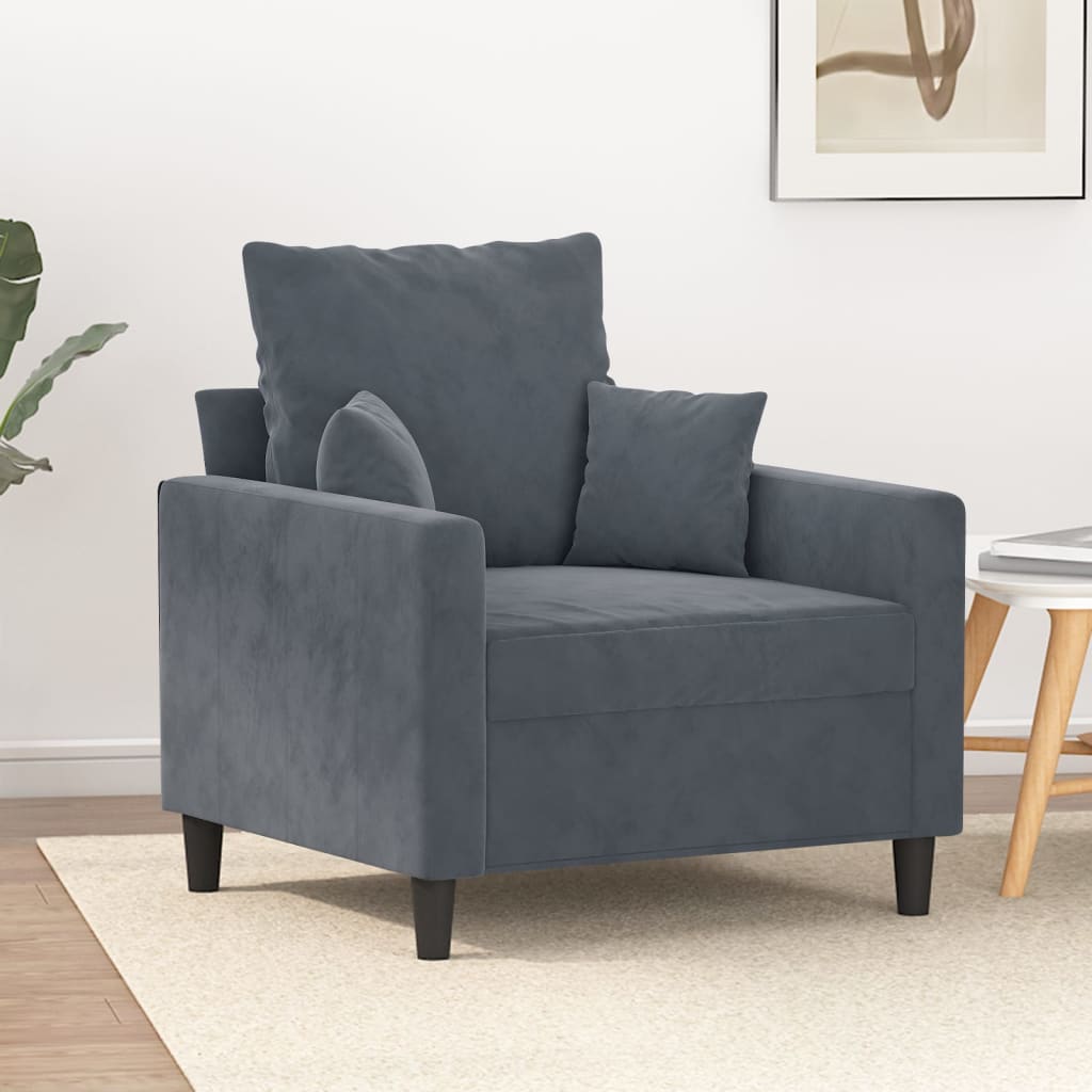 vidaXL Sofa Chair Upholstered Single Sofa Armchair for Living Room Velvet-45