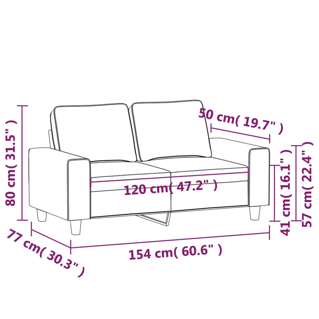 vidaXL Sofa Chair Accent Upholstered Club Armchair for Living Room Fabric-15