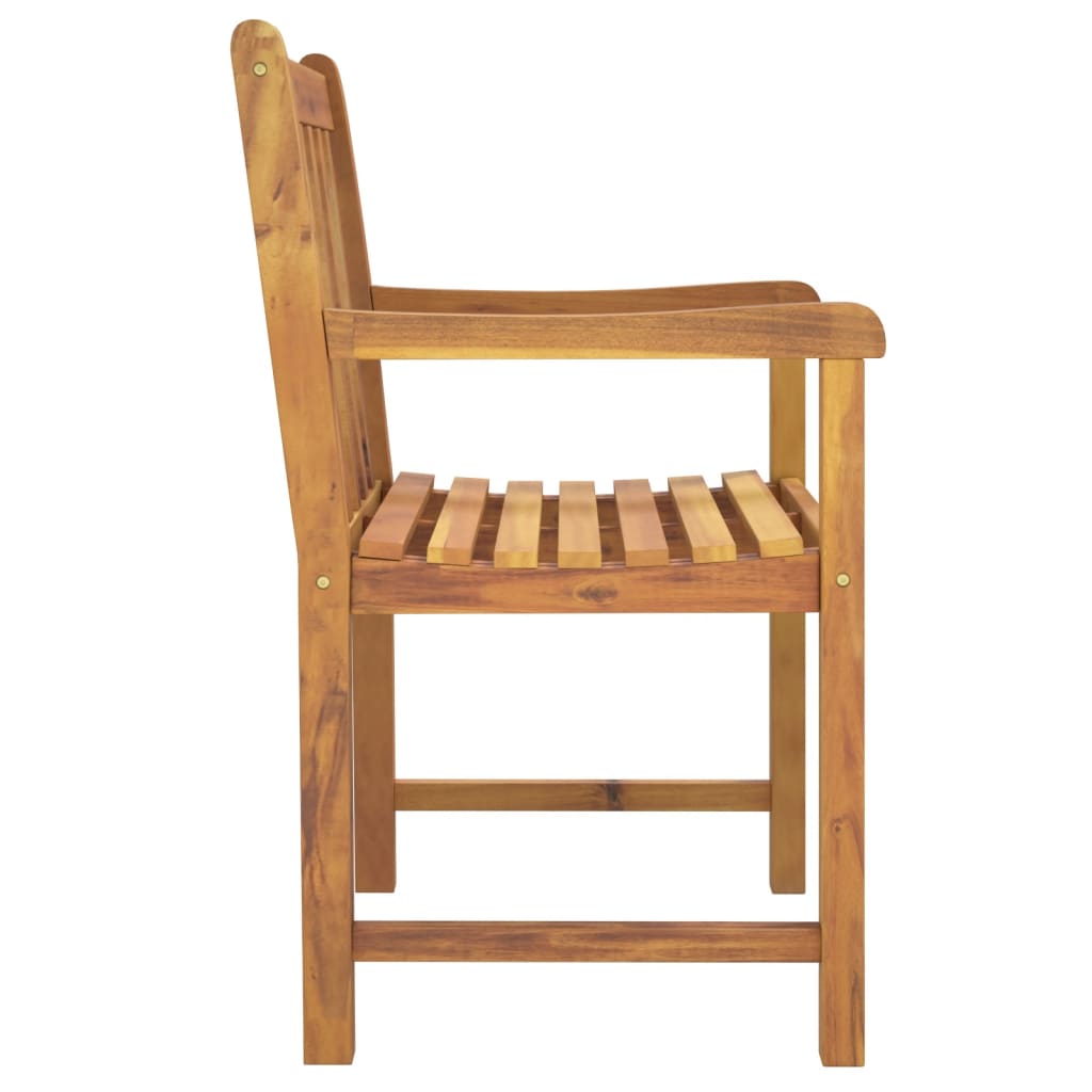 vidaXL Patio Chair Outdoor Slatted Armchair Garden Seat Solid Wood Acacia-10