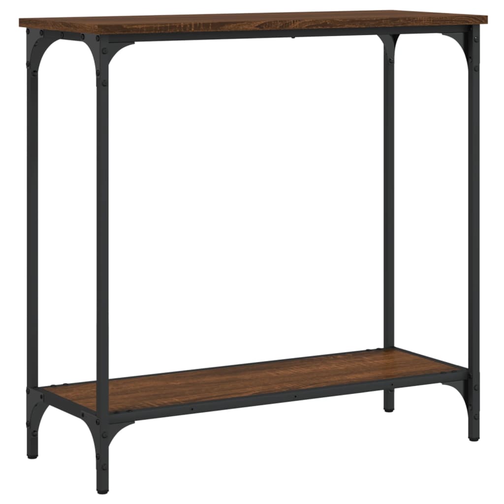 vidaXL Console Table Accent Sofa Side Table with Shelf Black Engineered Wood-29