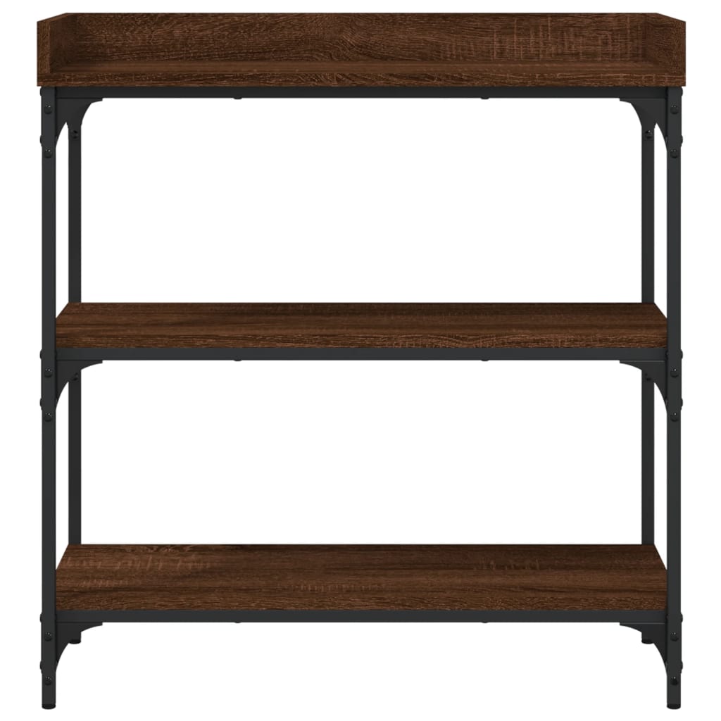 vidaXL Console Table with Shelves Brown Oak 29.5"x11.8"x31.5"-2