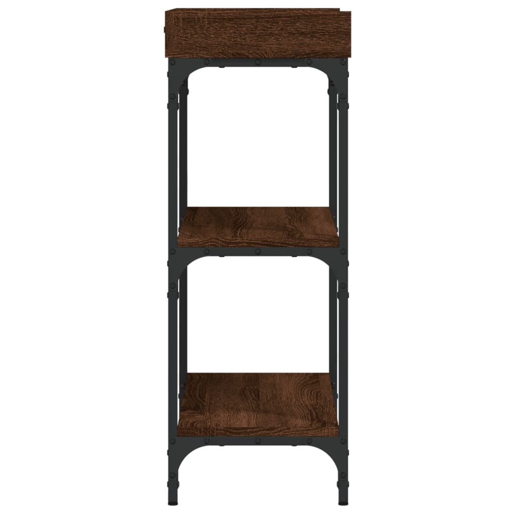 vidaXL Console Table with Shelves Brown Oak 29.5"x11.8"x31.5"-3