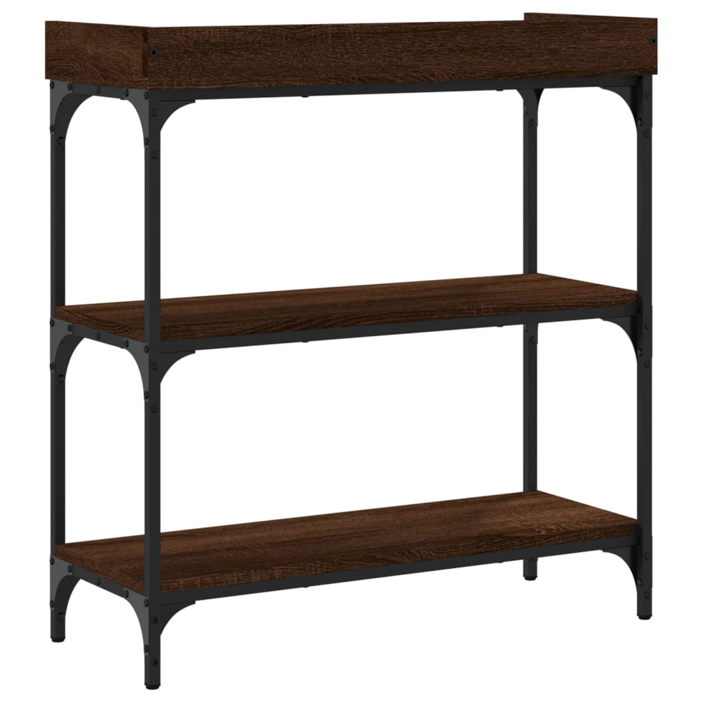 vidaXL Console Table with Shelves Brown Oak 29.5"x11.8"x31.5"-4