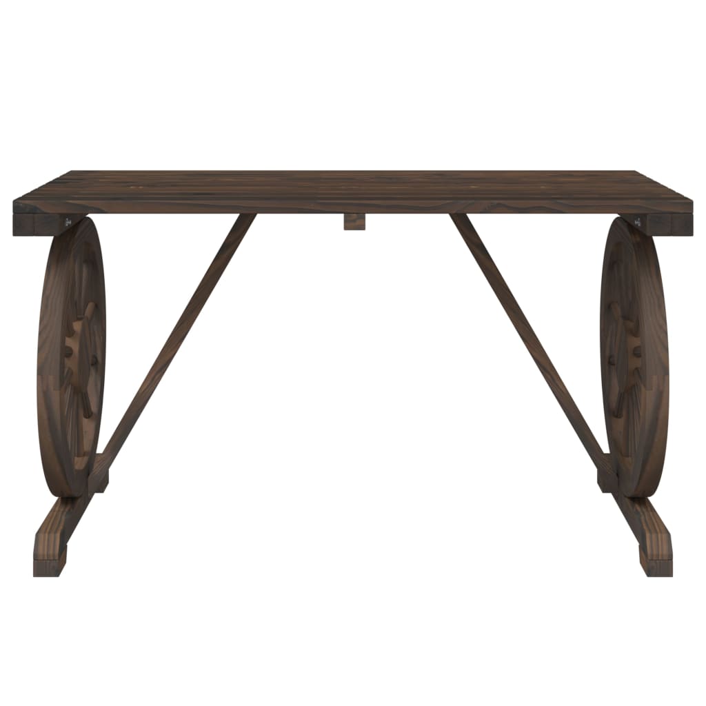 vidaXL Patio Table 35.4"x19.7"x15.7" Solid Wood Fir-4