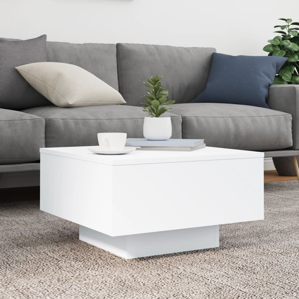 vidaXL Coffee Table with LED Lights Couch End Side Desk Living Room Furniture-1