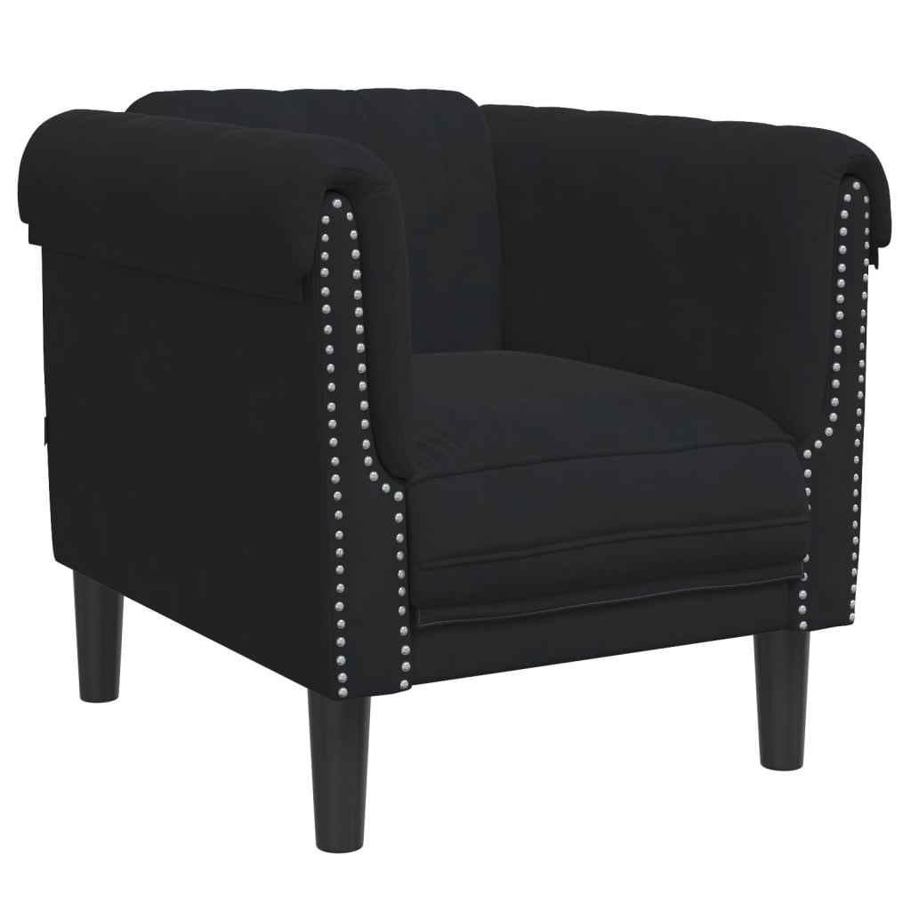 vidaXL 3 Piece Sofa Set Black Velvet-2