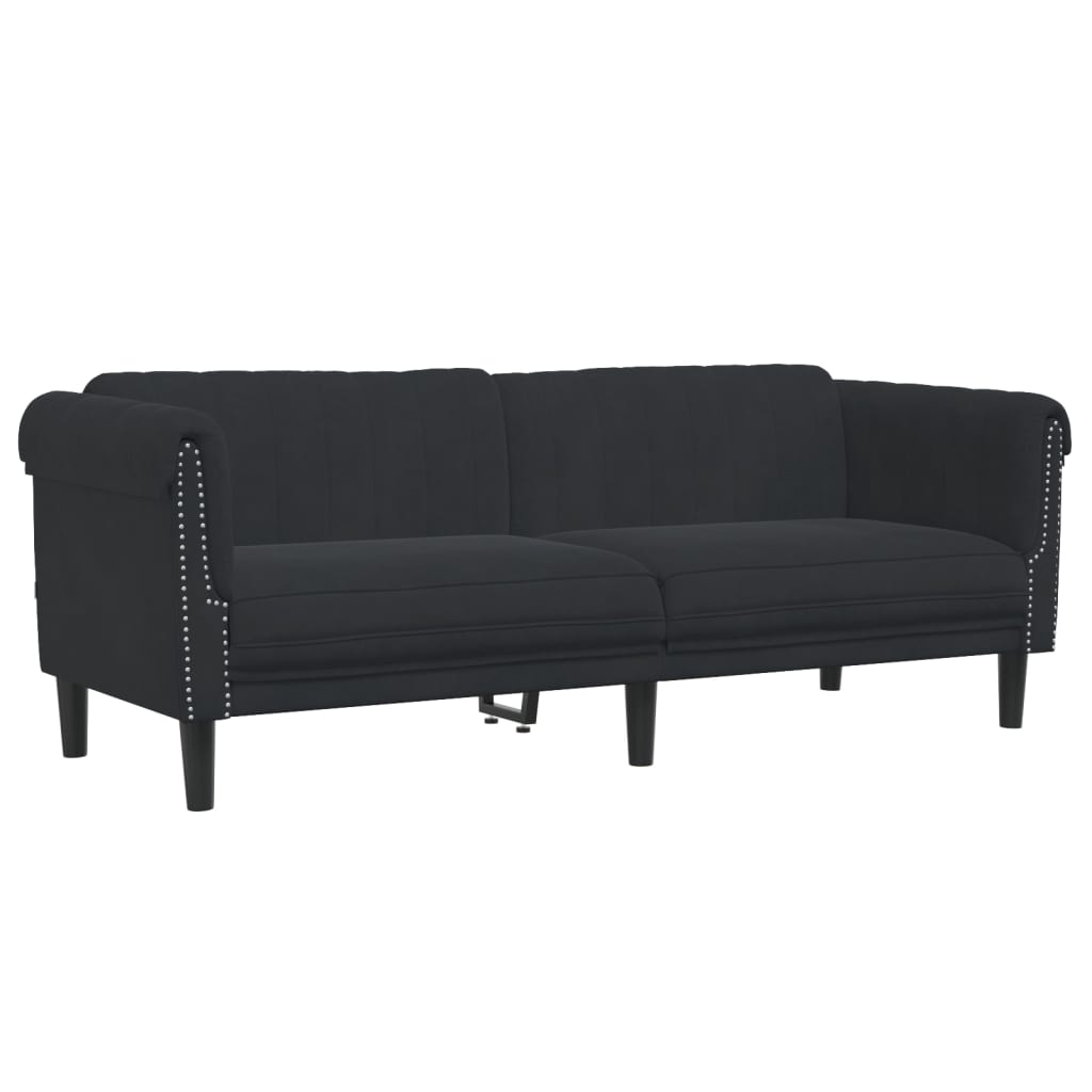 vidaXL 3 Piece Sofa Set Black Velvet-4