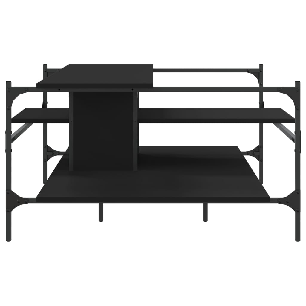 vidaXL Coffee Table Black 39.4"x39.4"x19.1" Engineered Wood-5