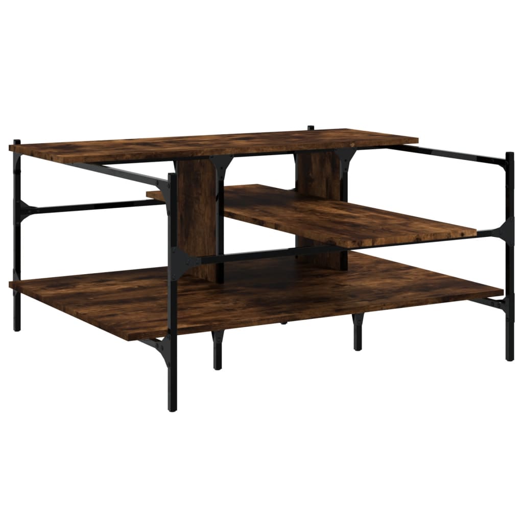vidaXL Coffee Table Black 39.4"x39.4"x19.1" Engineered Wood-8