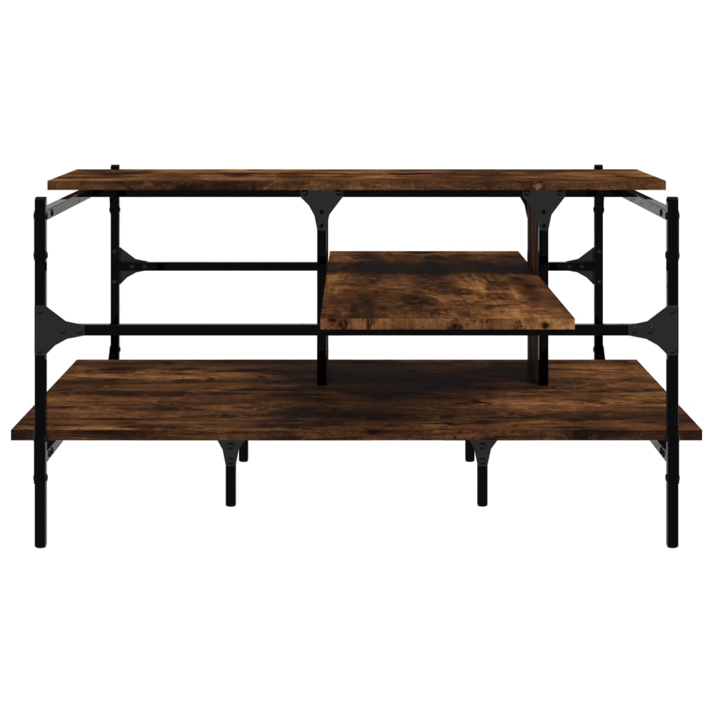 vidaXL Coffee Table Black 39.4"x39.4"x19.1" Engineered Wood-12