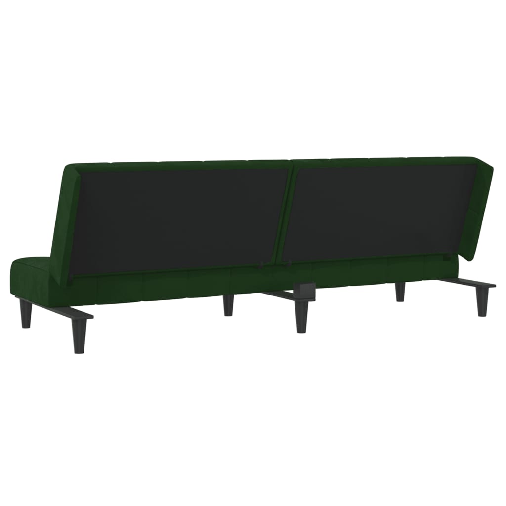 vidaXL 2-Seater Sofa Bed Dark Green Velvet-7