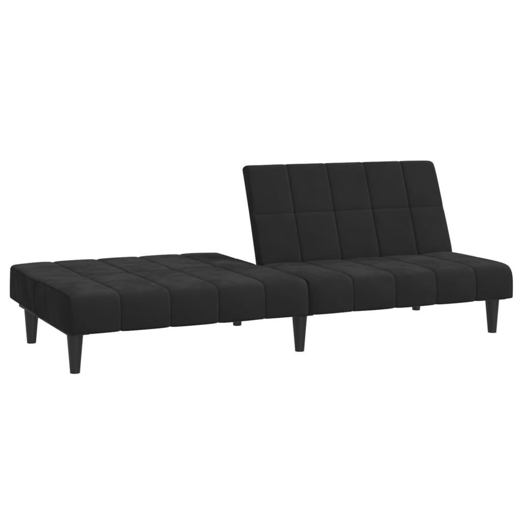 vidaXL 2-Seater Sofa Bed Black Velvet-3