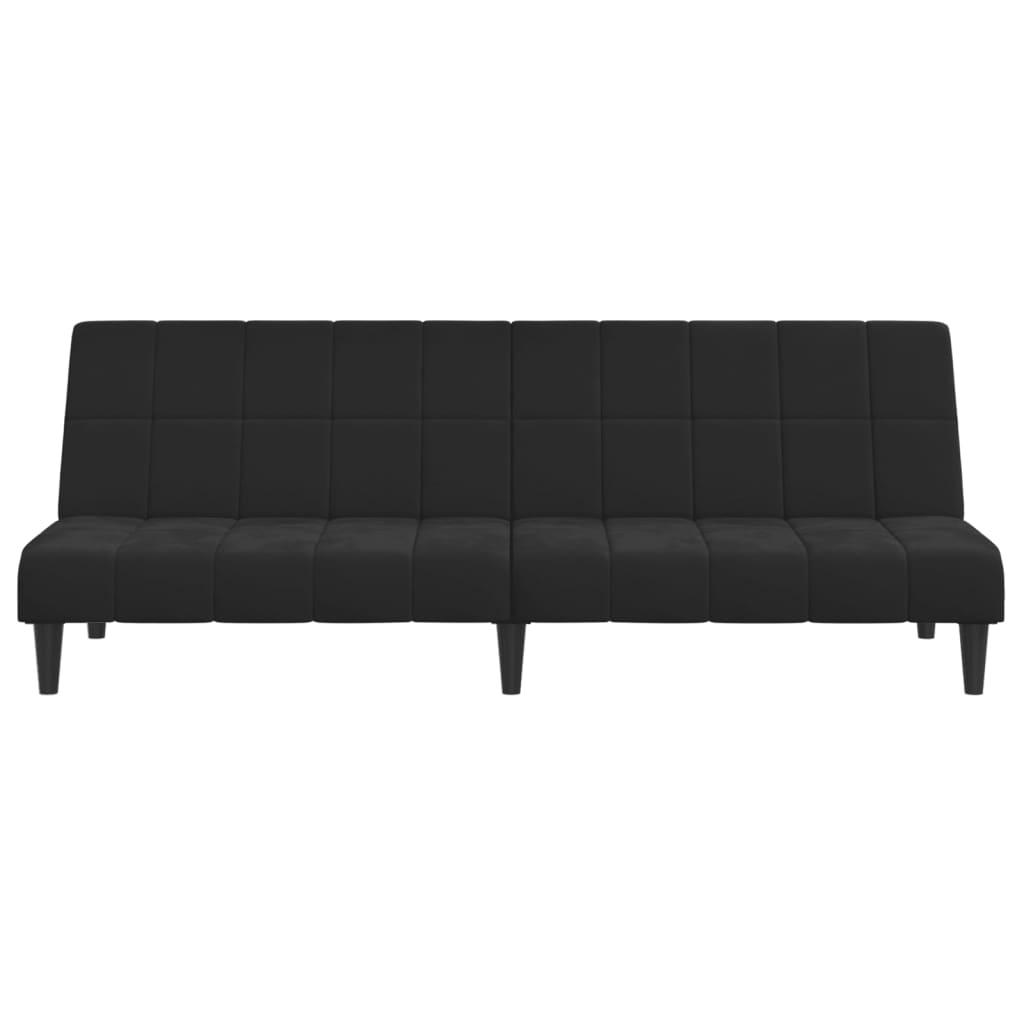 vidaXL 2-Seater Sofa Bed Black Velvet-4
