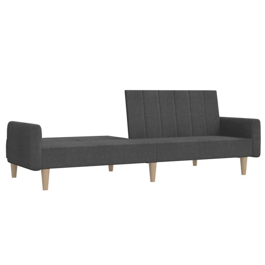 vidaXL 2-Seater Sofa Bed Dark Gray Fabric-2