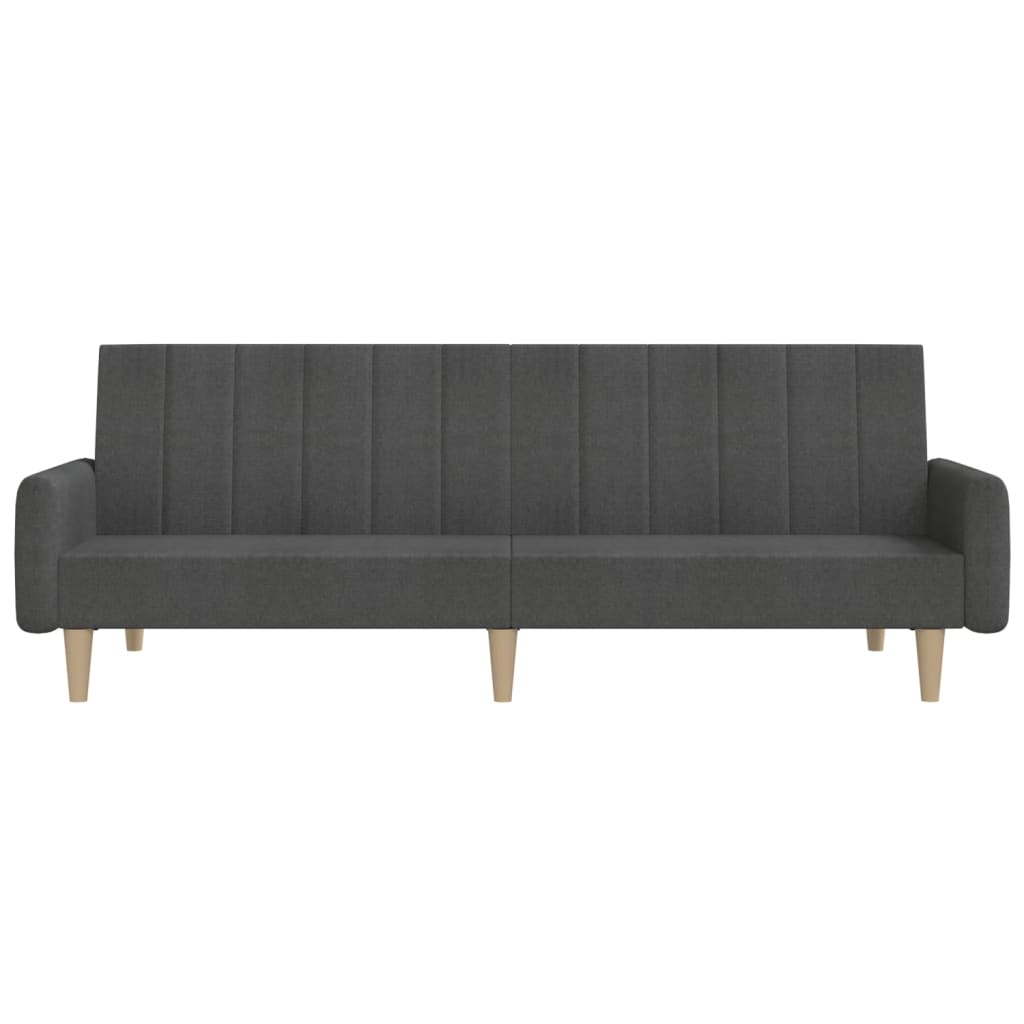vidaXL 2-Seater Sofa Bed Dark Gray Fabric-3