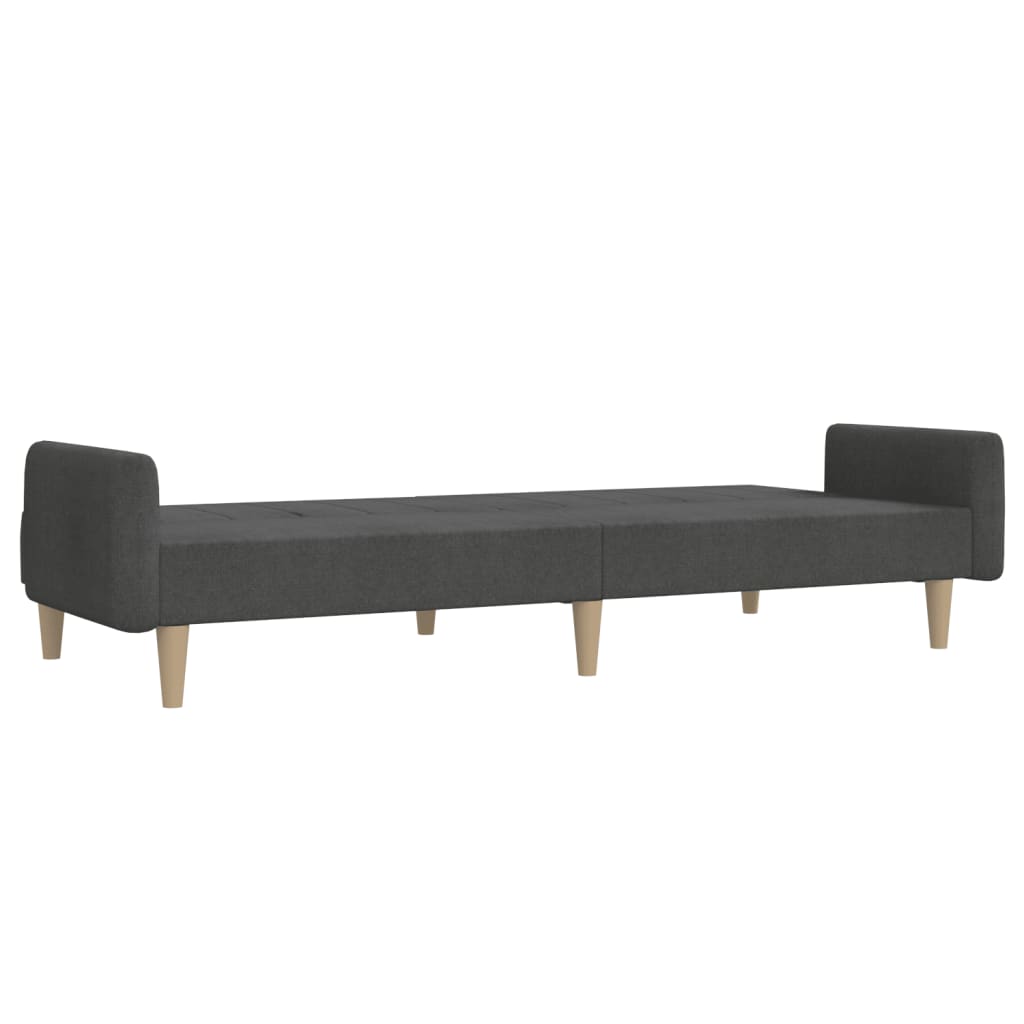vidaXL 2-Seater Sofa Bed Dark Gray Fabric-4