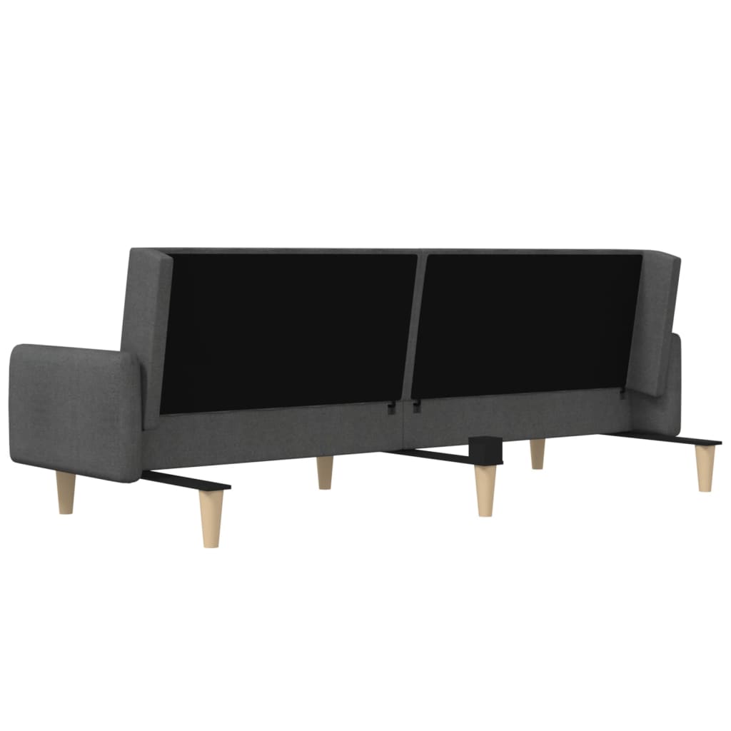 vidaXL 2-Seater Sofa Bed Dark Gray Fabric-6