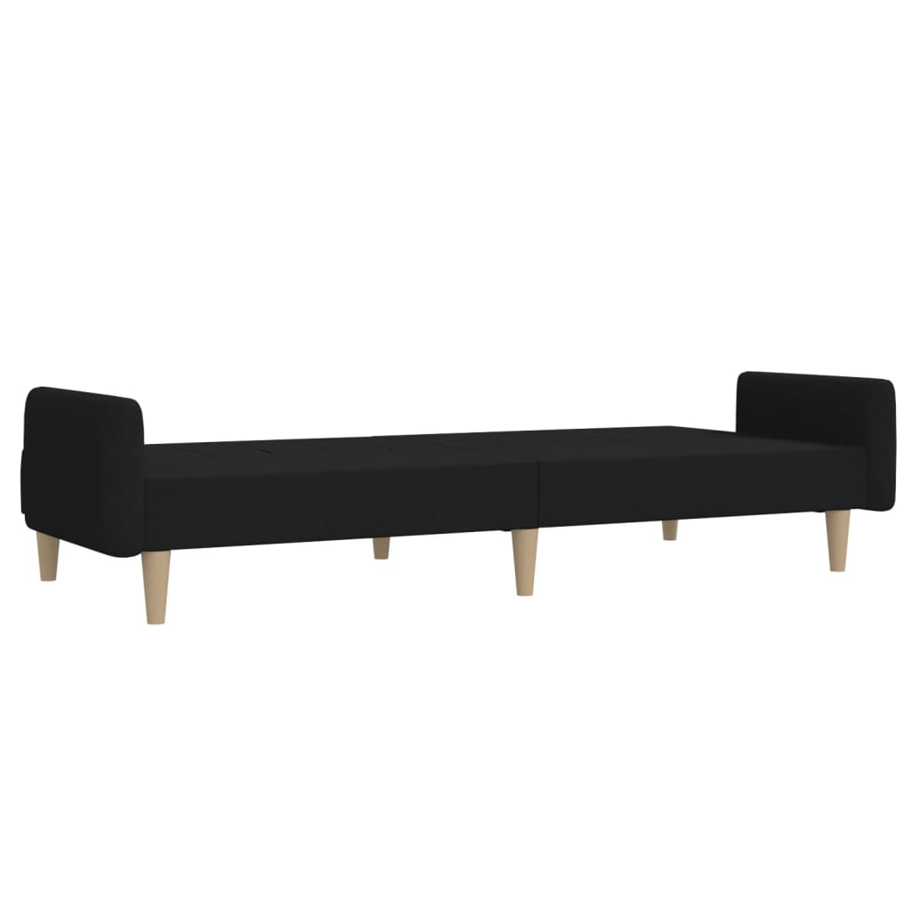 vidaXL 2-Seater Sofa Bed Black Fabric-5