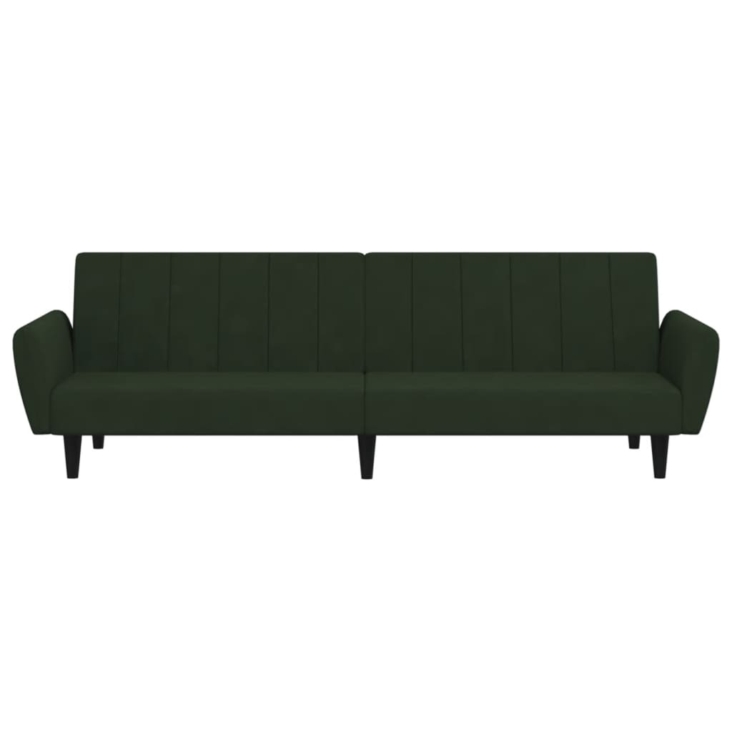 vidaXL 2-Seater Sofa Bed Dark Green Velvet-3