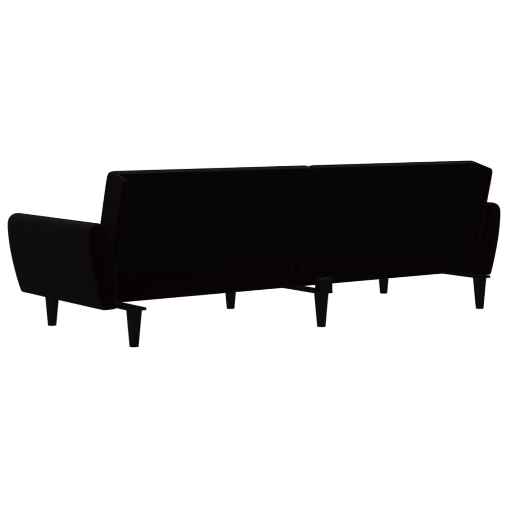 vidaXL 2-Seater Sofa Bed Black Velvet-6