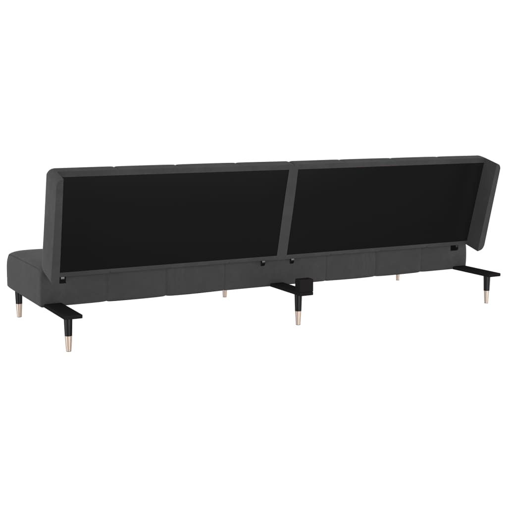 vidaXL 2-Seater Sofa Bed Dark Gray Velvet-8