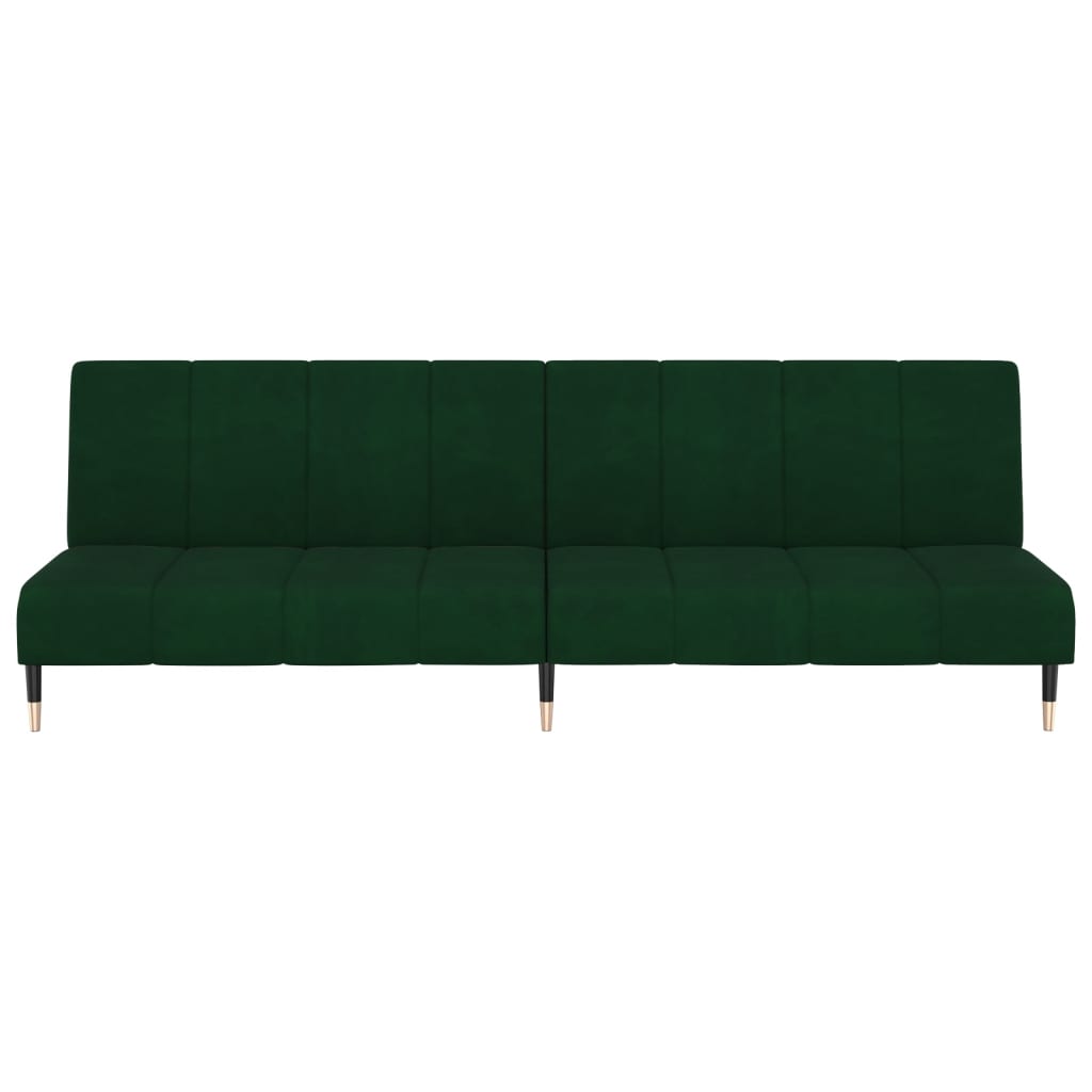 vidaXL 2-Seater Sofa Bed Dark Green Velvet-5
