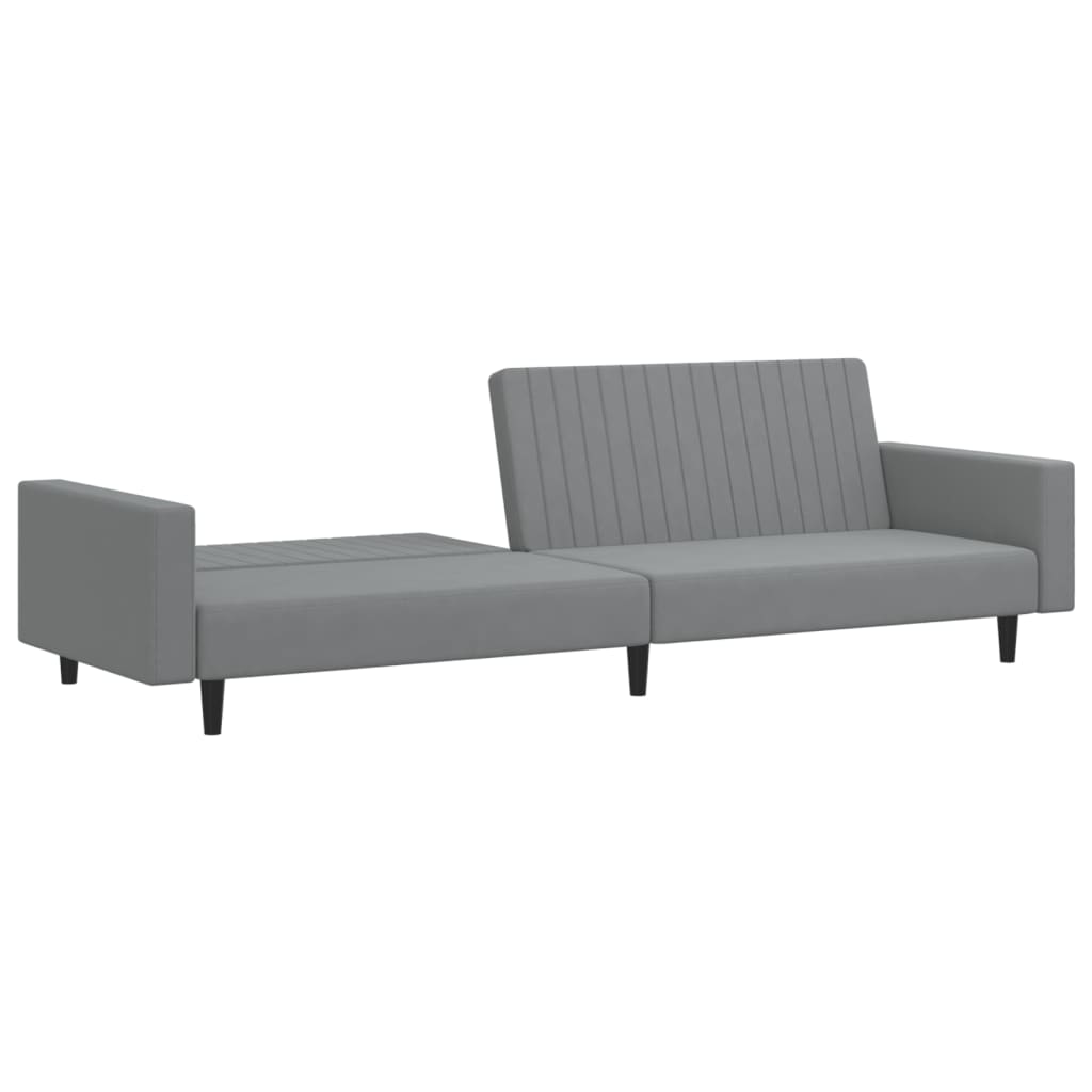 vidaXL 2-Seater Sofa Bed Light Gray Velvet-3