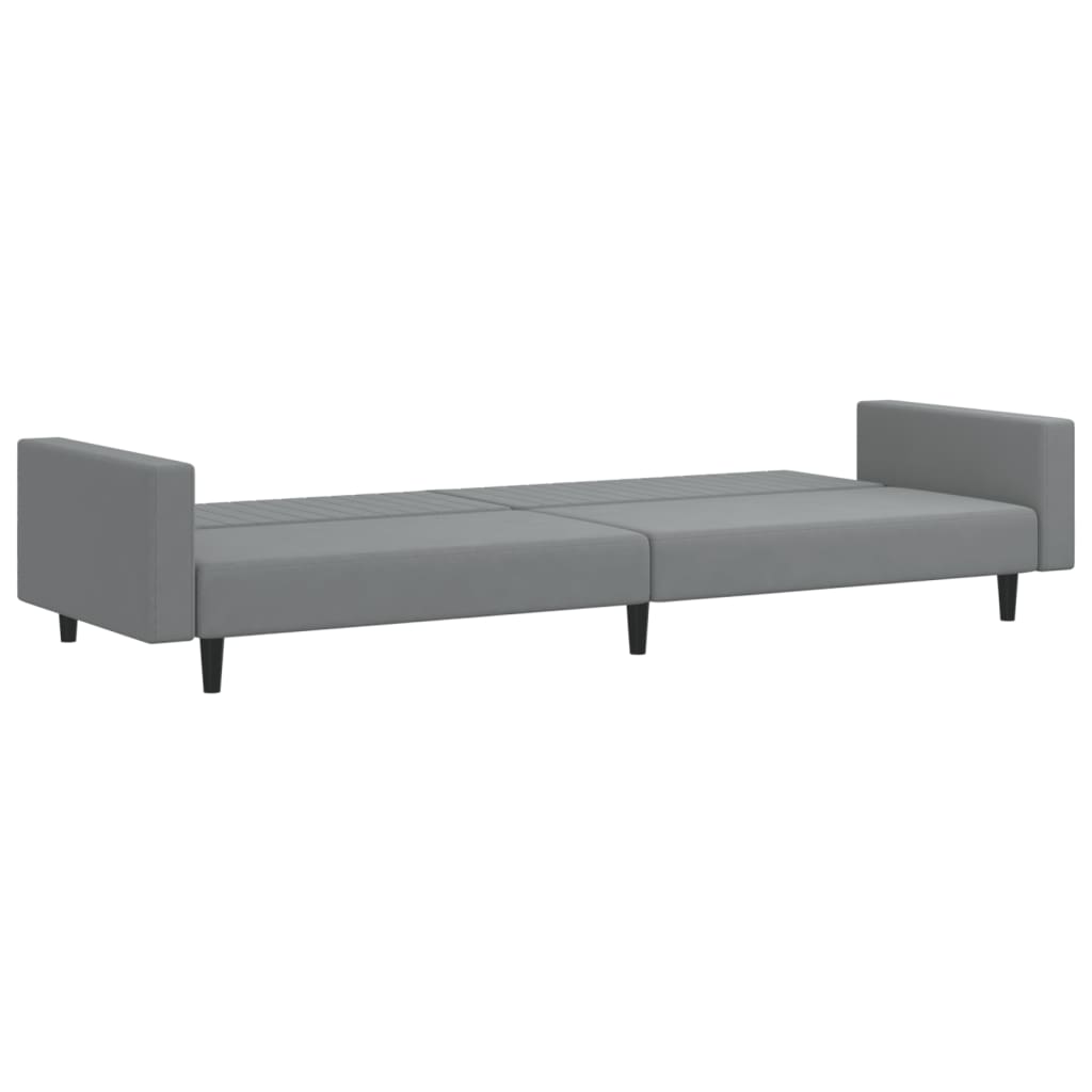 vidaXL 2-Seater Sofa Bed Light Gray Velvet-5