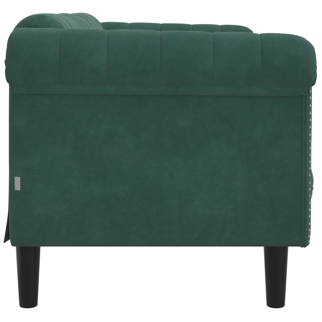 vidaXL Sofa 2-Seater Dark Green Velvet-3