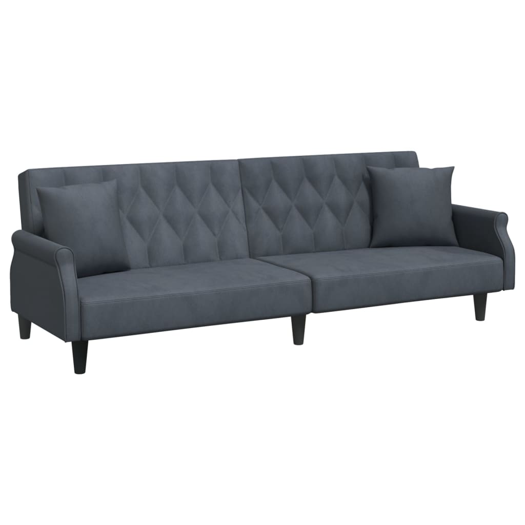 vidaXL 2-Seater Sofa Bed with Pillows and Footstool Accent Furniture Velvet-3
