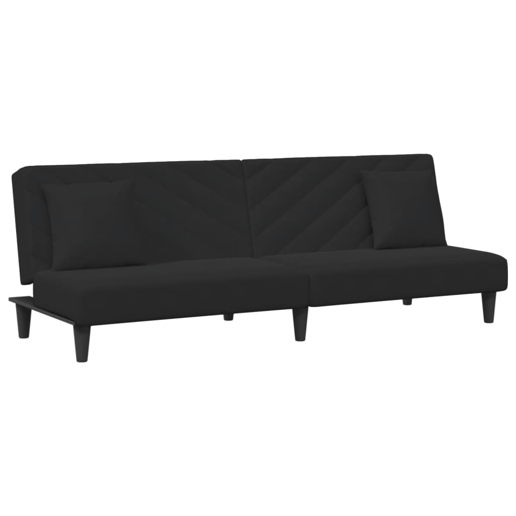 vidaXL 2 Piece Sofa Set with Pillows Black Velvet-4