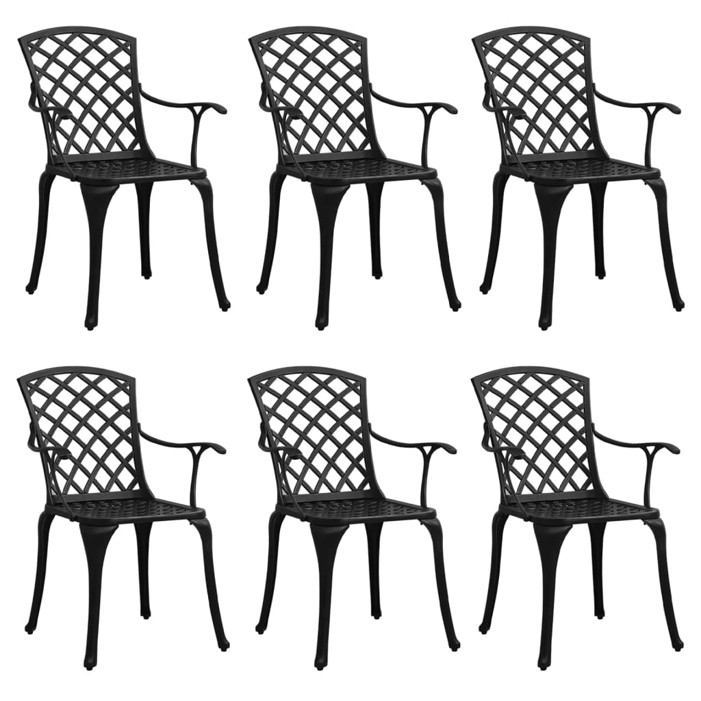 vidaXL Patio Chairs Outdoor Garden Dining Seat Furniture 6 Pcs Cast Aluminum-10