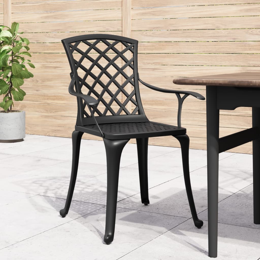 vidaXL Patio Chairs Outdoor Garden Dining Seat Furniture 6 Pcs Cast Aluminum-2