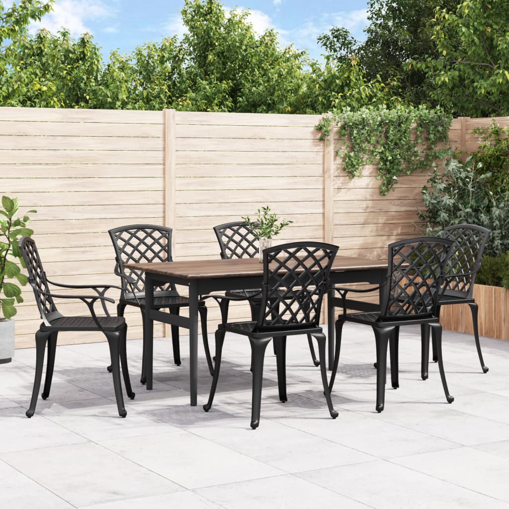 vidaXL Patio Chairs Outdoor Garden Dining Seat Furniture 6 Pcs Cast Aluminum-1