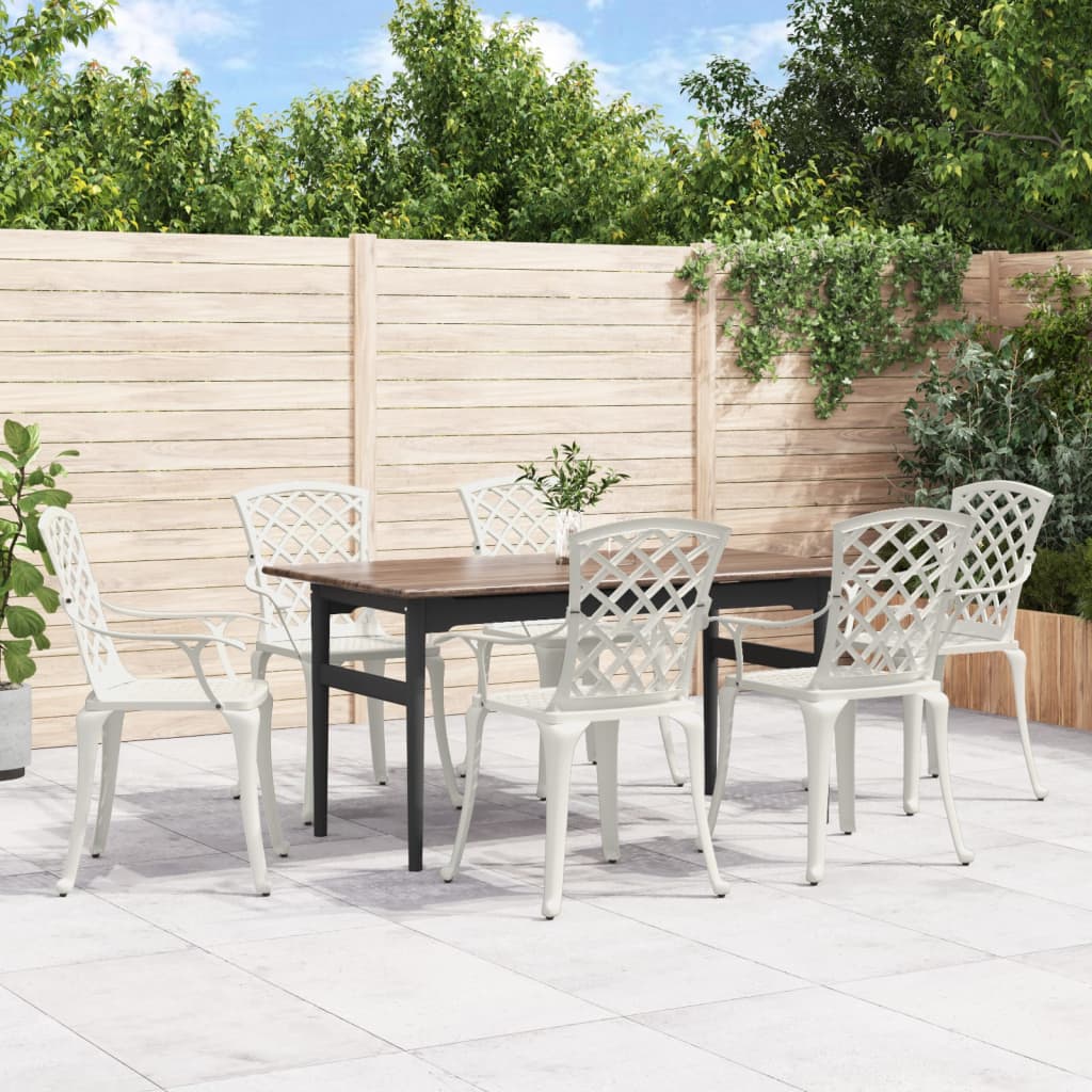 vidaXL Patio Chairs Outdoor Garden Dining Seat Furniture 6 Pcs Cast Aluminum-0