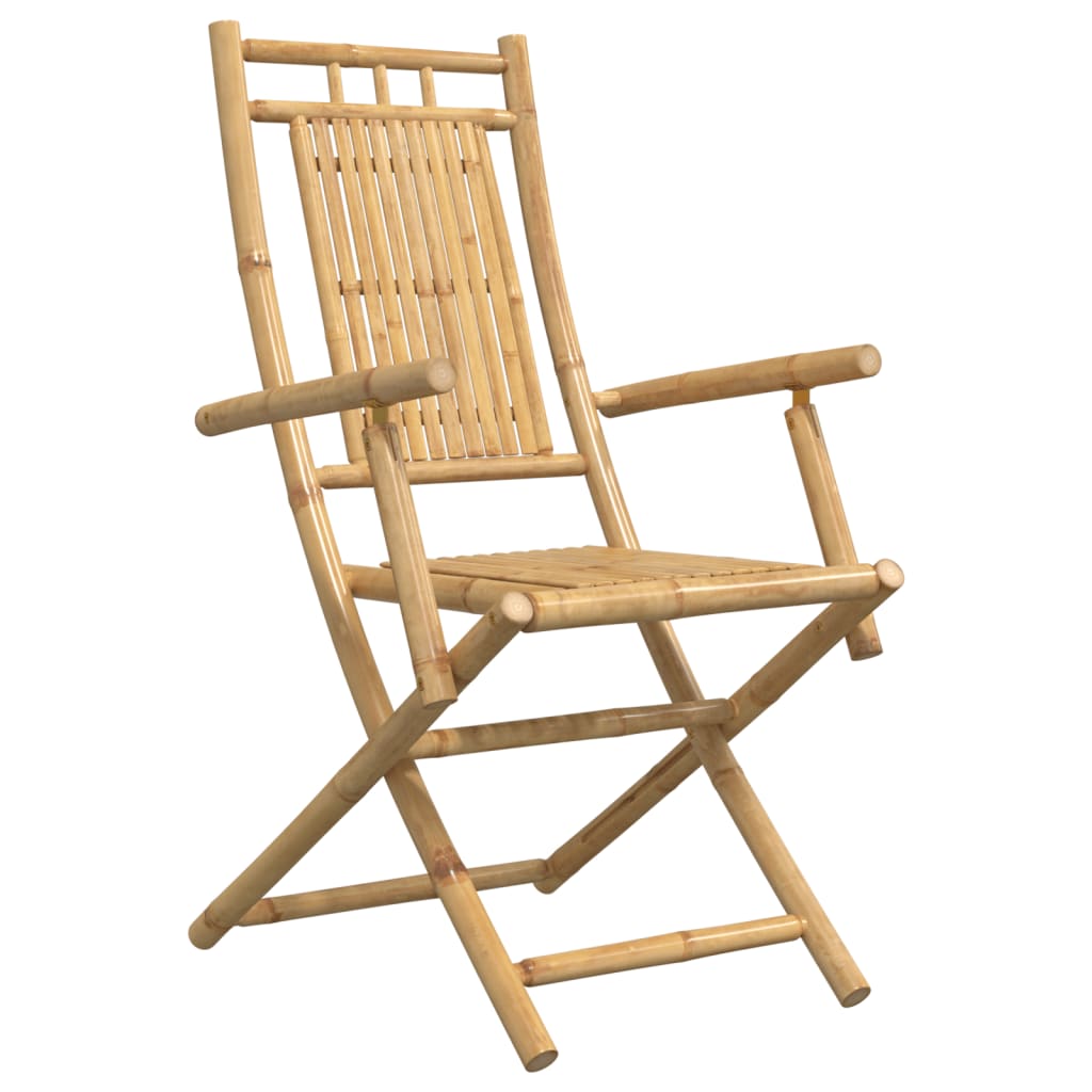 vidaXL Folding Patio Chairs 2 pcs 20.9"x26"x39" Bamboo-3