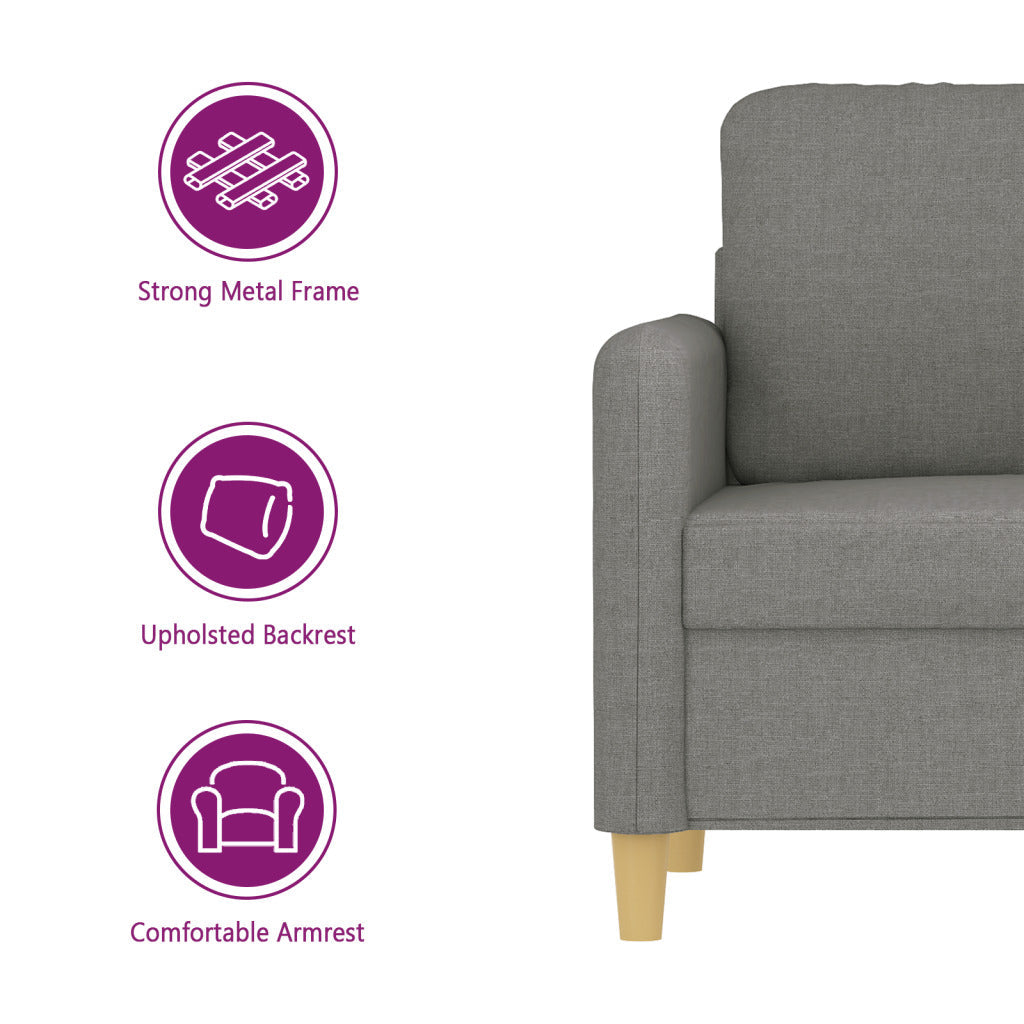 vidaXL Sofa Chair Living Room Accent Upholstered Chair with Armrest Fabric-4