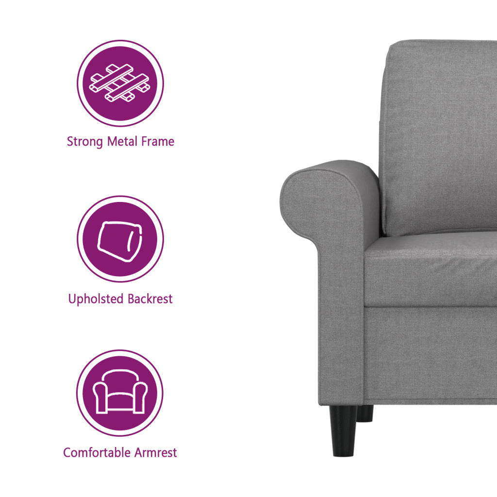 vidaXL Sofa Chair Living Room Accent Upholstered Chair with Armrest Fabric-59