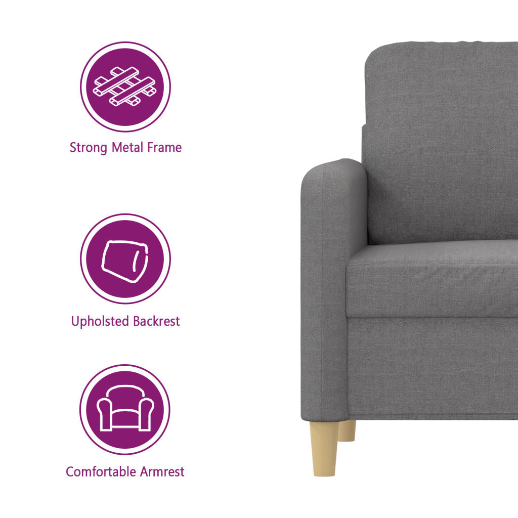 vidaXL Sofa Chair Living Room Accent Upholstered Chair with Armrest Fabric-20