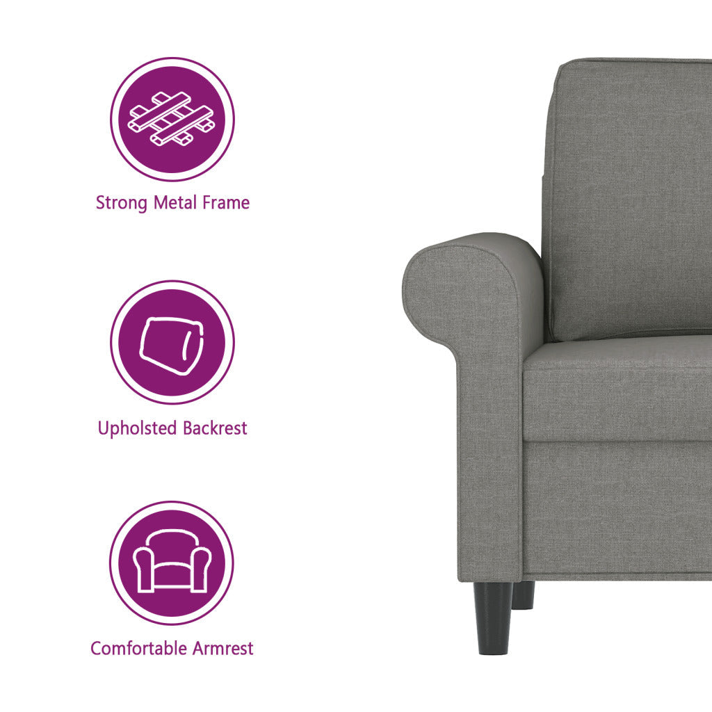 vidaXL Sofa Chair Living Room Accent Upholstered Chair with Armrest Fabric-45