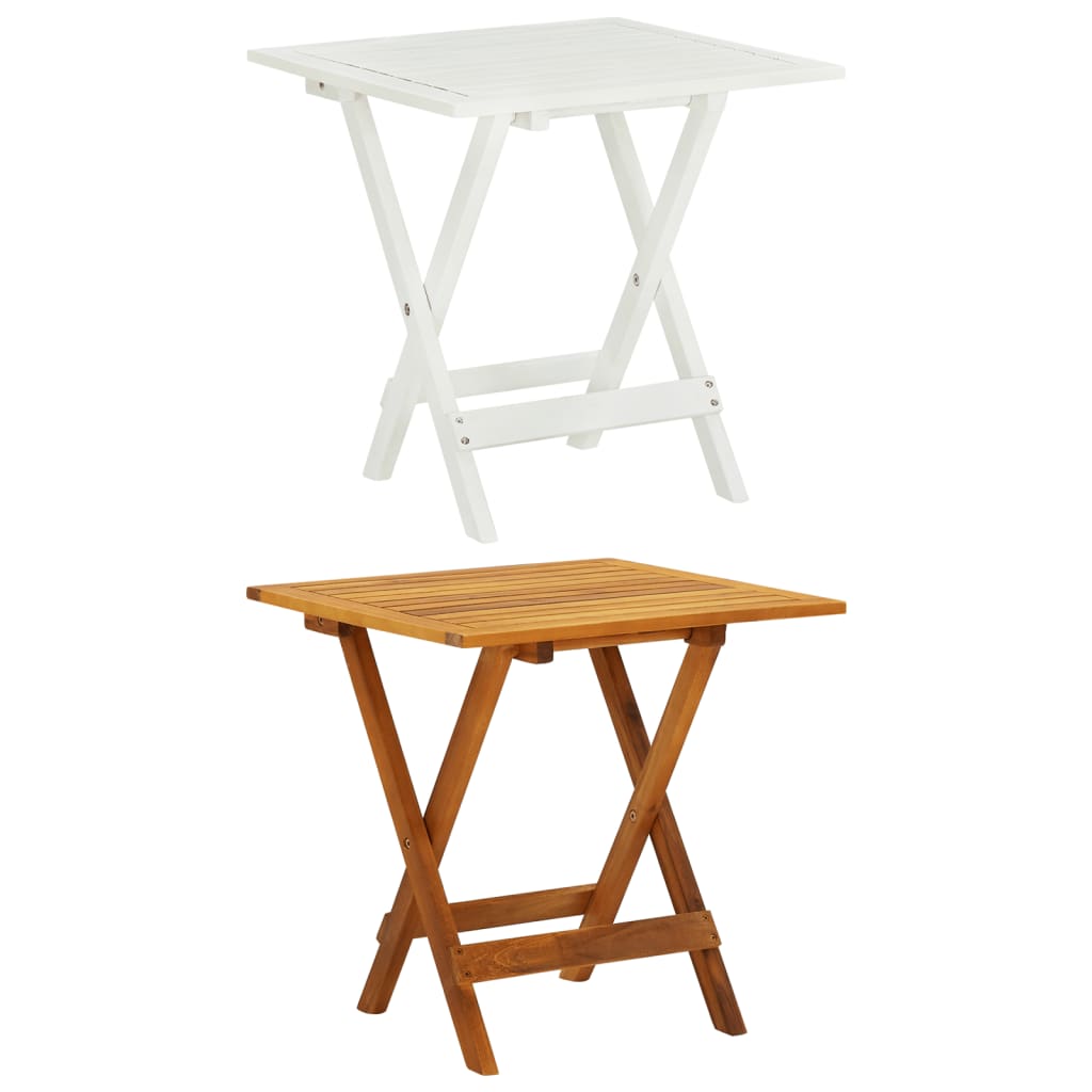 vidaXL Bistro Table Outdoor Side Table Folding Patio Table Solid Acacia Wood-12