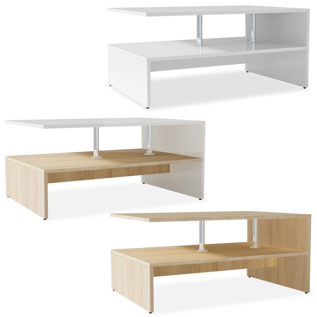 vidaXL Coffee Table End Table Side Sofa Table with Storage Engineered Wood-11