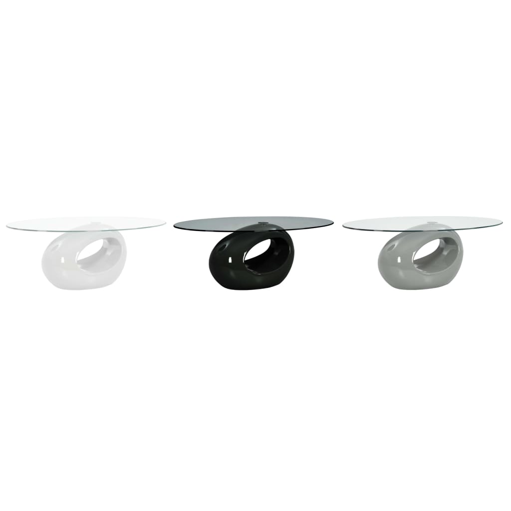 vidaXL Coffee Table Living Room End Table Side Sofa Table with Oval Glass Top-11