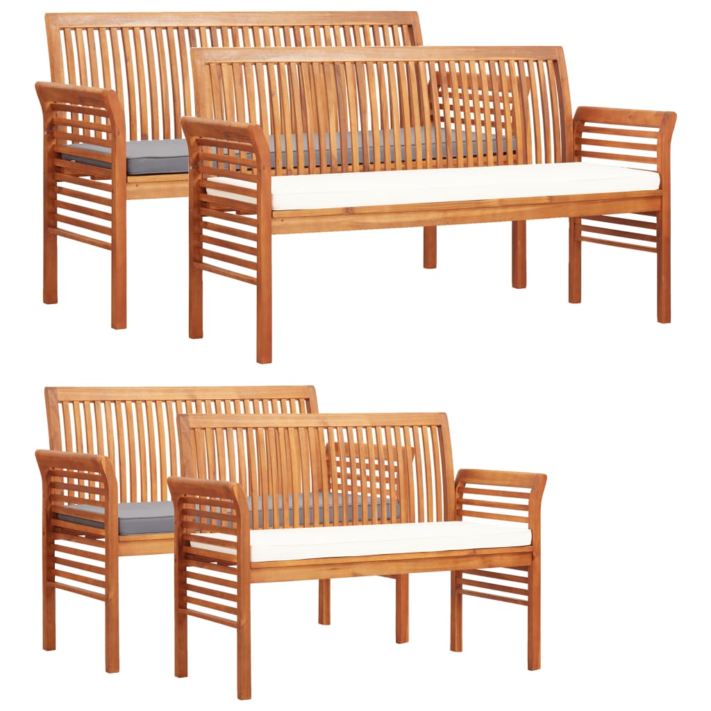 vidaXL Outdoor Patio Bench 2-Seater Patio Bench with Cushion Solid Wood Acacia-0