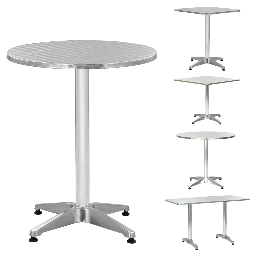 vidaXL Bistro Table Outdoor Side Table Garden Porch Deck Furniture Aluminum-17
